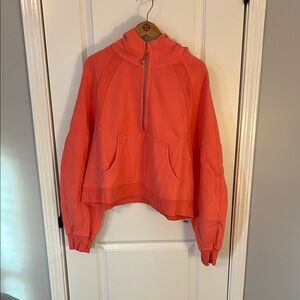 Lululemon strawberry milkshake cropped scuba half zip hoodie